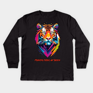 Tiger's Legacy: Graceful, Fierce, and Timeless Kids Long Sleeve T-Shirt